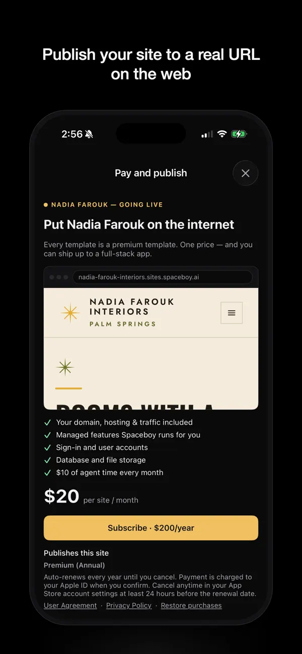 Publishing a site